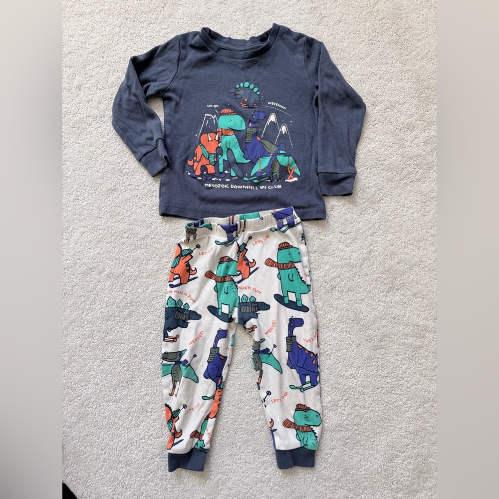 George Kids Dinosaur Pajama Set - Navy and Multicolor, size 18-24 months